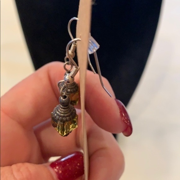 💐5/35 faceted glass crystal drop dangle silver - Picture 3 of 6